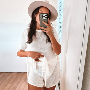 Sabo Skirt Knit Lounge Set White Size Small